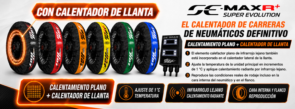 GET HOT SUPEREVOLUTION MAX-R con calentamiento de flancos y llanta